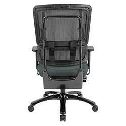 Vertical Black Mesh Back Chair with Shiny Black Base